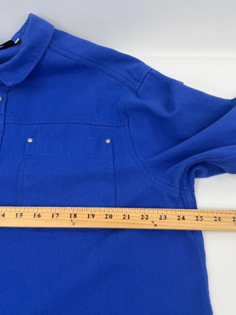 Asos Jacket Men Medium Blue Canvas Button Up Long Sleeve Shirt 90s Hiphop Y2K
